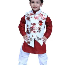 KL COLLECTION Maroon Silk Blend Clothing Set-picture-17