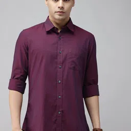 Van Heusen Pure Cotton Textured Slim Fit Casual Shirt-image-60