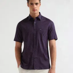 Arrow Sport Purple Cotton Regular Fit Printed Shirt-picture-29