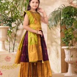 Aarika Girls Green Embroidered Lehenga Choli Set image 3