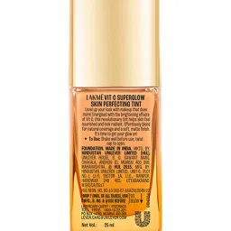 Lakme Makeup + Skincare Vit C Superglow Skin Perfecting Tint Warm Natural W180 - 25 ml image 3