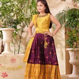 Aarika Girls Green Embroidered Lehenga Choli Set image 4