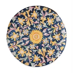 Myntra Elegant Homes 4-Pcs Blue & Yellow Textured Table Placement image 3