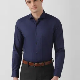 Peter England Cobalt Blue Slim Fit Shirt-picture-16