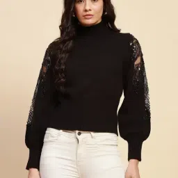 Global Republic Black Relaxed Fit Solid Pullover-picture-37
