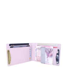 THE HOLISTIK Instant Access Pink Casual Leather Money Clip Wallet for Men image 3