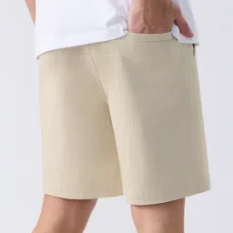 The Souled Store Beige Regular Fit Solid Shorts image 2