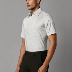 Louis Philippe Grey Regular Fit Checks Shirt image 3