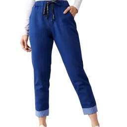 DOLCE CRUDO Blue Tapered Fit Jeans-picture-43