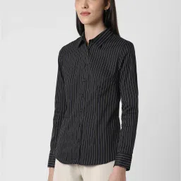 Van Heusen Black Striped Shirt image 3