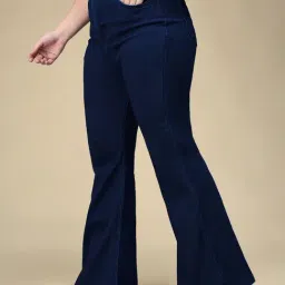 Miss Chase A+ Navy Blue Denim Solid High Rise Jeans image 4