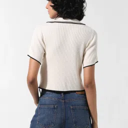 Only Beige Regular Fit Crop T-Shirt image 3