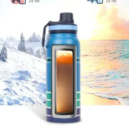 Nautica Fender Blue & Green Stainless Steel Triple-Layer Insulated Thermo Flask (750ml) image 4