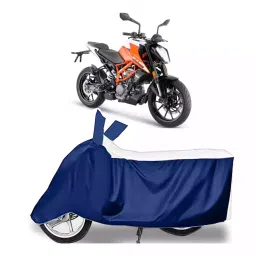 Auto Pearl Bike Cover for KTM 125 Duke BS6 (White & Blue)-picture-20