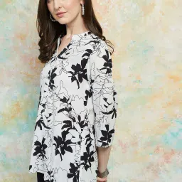 Melange By Lifestyle Black Regular Fit Printed Kurtis image 3