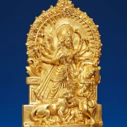 Ekaa Handicrafts Gold Brass Goddess Durga Standing Statue image 3