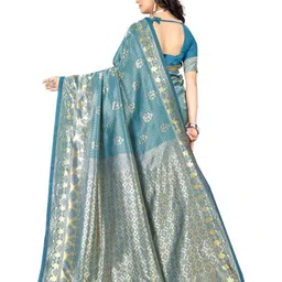 F FASHION Woven Design Zari Pure Silk Banarasi Saree image 4