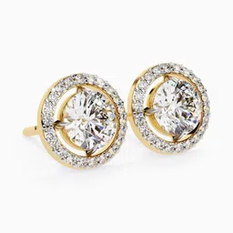 VALANOVA 14Kt Gold BIS Hallmarked Diamond Studded Studs - 1.76 g image 2