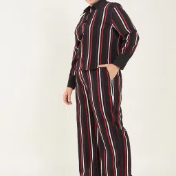 CURVE BY KASSUALLY Black Striped Shirt With Pants image 3