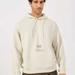 Styli Cream Relaxed fit Printed Hooded Sweatshirts-image-86