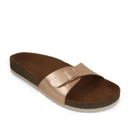 Mozafia Women's Gold Slides image 2