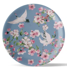 Nestroots Victorian Flora Printed Multicolor Porcelain Wall Plate image 3