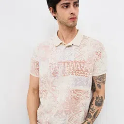 Spykar Men White Slim Fit Printed Half Sleeve Casual T-Shirt-picture-13