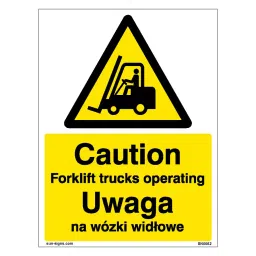 SUNSIGNS Caution Forklift Trucks Operating Signages Size 150x100 mm HP Print + Vinyl, SN0062-picture-46