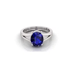 Pranjal Gems Unisex 7.25 Ratti Neelam Sapphire Gemstone Studded Finger Ring-picture-44