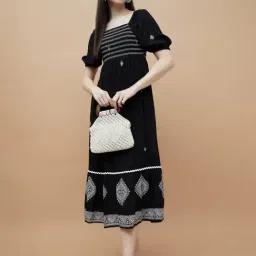 Fame Forever By Lifestyle Black Regular Fit Printed Dress-picture-40