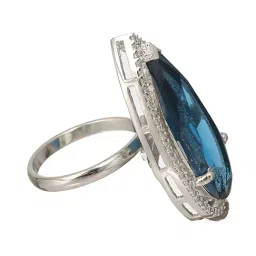 Saraf RS Jewellery Silver CZ Minimal Ring image 3