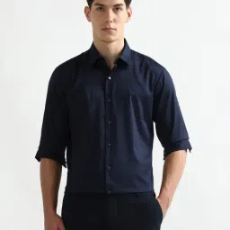 Arrow New York Blue Slim Fit Self Pattern Shirt-picture-46