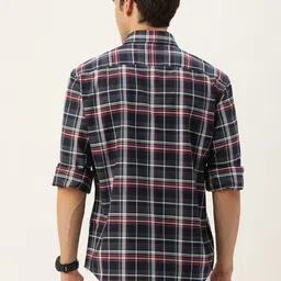 Burnt Umber Men Tartan Checked Casual Shirt image 5