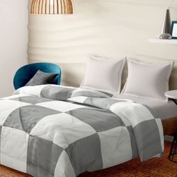 Portico White & Grey Checked Heavy Winter 150 GSM Double Bed Comforter-picture-31