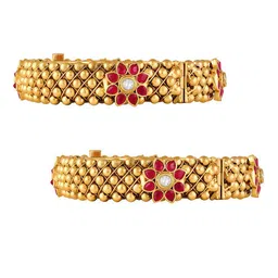 Peora Set Of 2 Gold-Plated Stone-Studded Bangles-picture-21