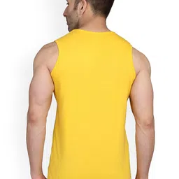 SLOWLORIS Pack Of 2 Printed Round Neck Bio-Wash Cotton Gym Vests image 4