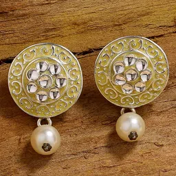 Estele Gold-Plated Floral Drop Earrings-picture-16