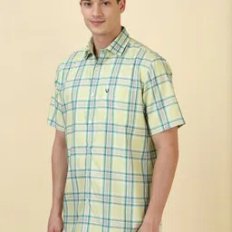 Allen Solly Tartan Checks Checked Spread Collar Slim Fit Casual Pure Cotton Shirt image 4