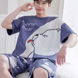 StyleCast Printed T-shirt With Shorts Night Suit-image-74