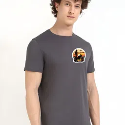 SZN Typography Printed Round Neck Short Sleeves T-shirt-image-56
