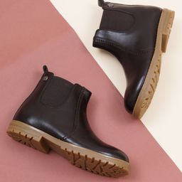 Toothless Slip On Style Solid Colour Boots - Dark Brown-picture-12