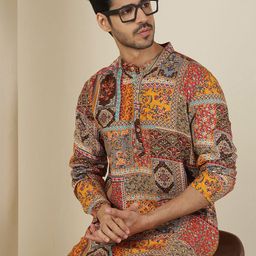 Anouk Men Ethnic Motifs Printed Festive Straight Kurtas-picture-37