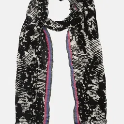 Aditi Wasan Women White & Black Printed Stole image 2