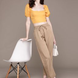 Label Ritu Kumar Relaxed Straight Leg Cropped Straight Fit Trousers-picture-17