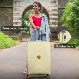 Nasher Miles Goa Hard-sided Polypropylene Set of 2 Cream Yellow Orange Trolley Bags (65 & 75 Cm) image 3