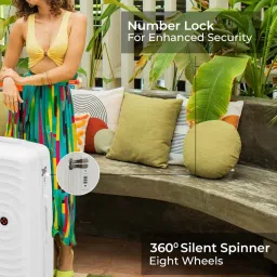 Nasher Miles Seattle White 8 Wheels Medium Hard Cabin Trolley Bag Set of 2 image 3