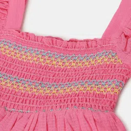 Blue Giraffe Kids Pink Cotton Dress image 3