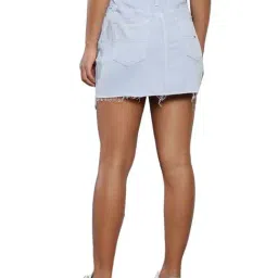 TOMMY HILFIGER Sky Blue Cotton Mini Skirt image 2