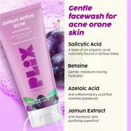 PLIX THE PLANT FIX Jamun Active Acne Juicy Cleanser, Dewy Serum & Smoothie Moisturizer Combo image 3