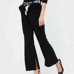 Code by Lifestyle Black Regular Fit Mid Rise Pants image 3